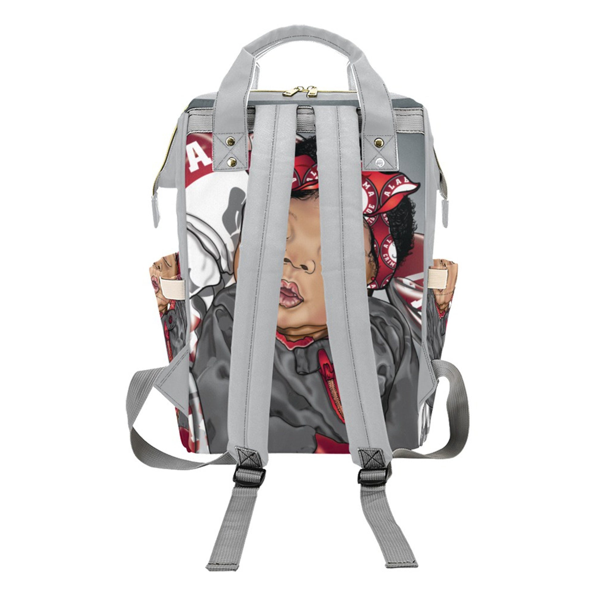 Afro Personalized Sports Baby Bag/ Diaper Bag/ African American Baby Girl Backpack/ Clothing Bottles Bag/ Baby Shower Gift