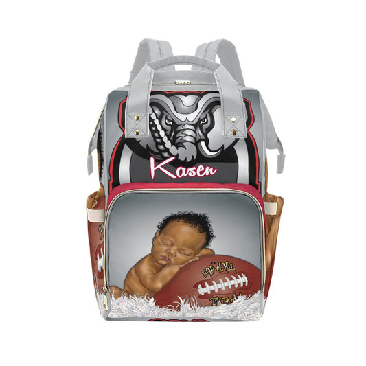 Afro Personalized Sports Baby Bag/ Diaper Bag/ African American Baby Boy Backpack/ Clothing Bottles Bag/ Baby Shower Gift