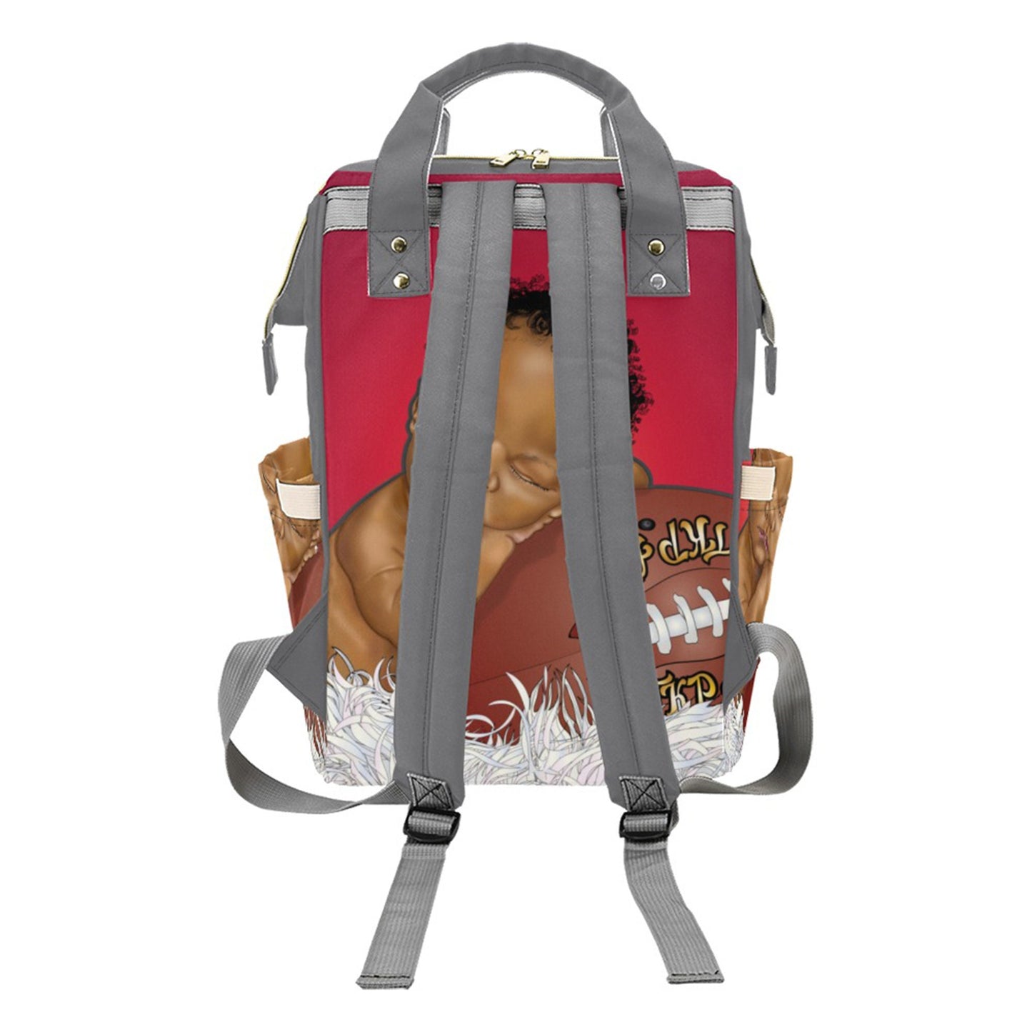 Afro Personalized Sports Baby Bag/ Diaper Bag/ African American Baby Boy Backpack/ Clothing Bottles Bag/ Baby Shower Gift