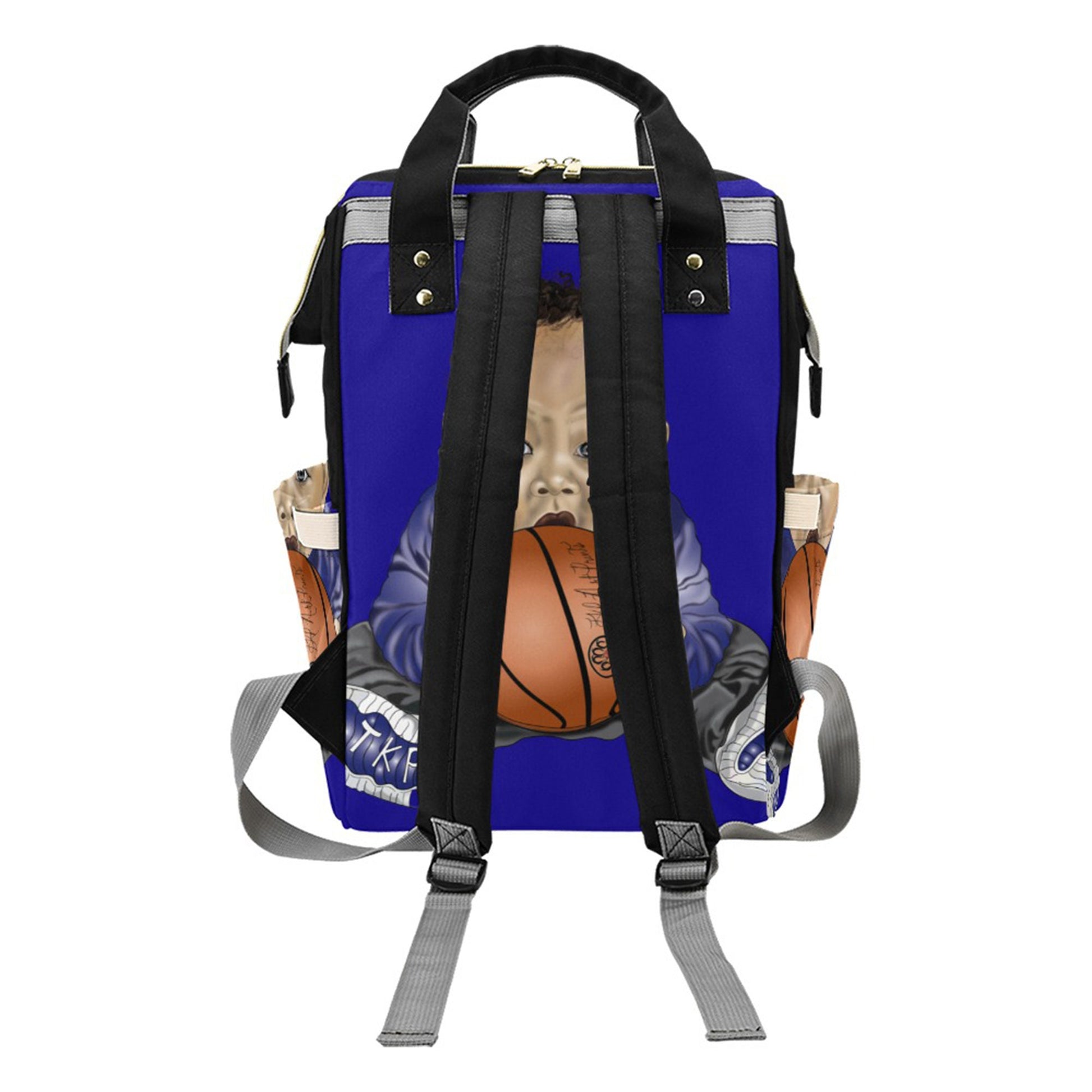 Personalized Sports Baby Bag/ Basketball Diaper Bag/ African American Baby Boy Backpack/ Clothing Bottles Bag/ Baby Shower Gift