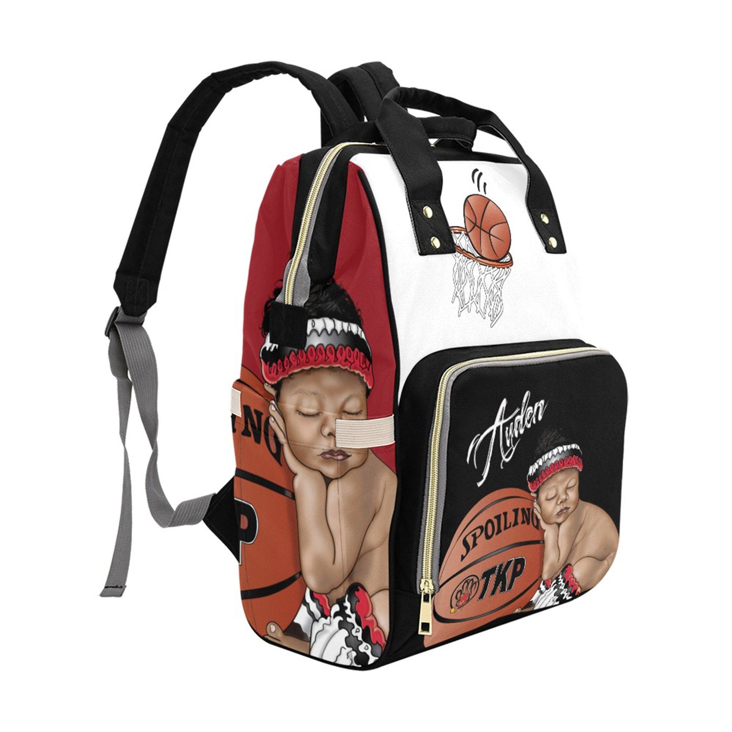 PERSONALIZED sport Diaper Bag Knapsack Set /clothing bag/Name Embroidered Bottle warmer Pouch for infant /Baby Bag /Baby Gift