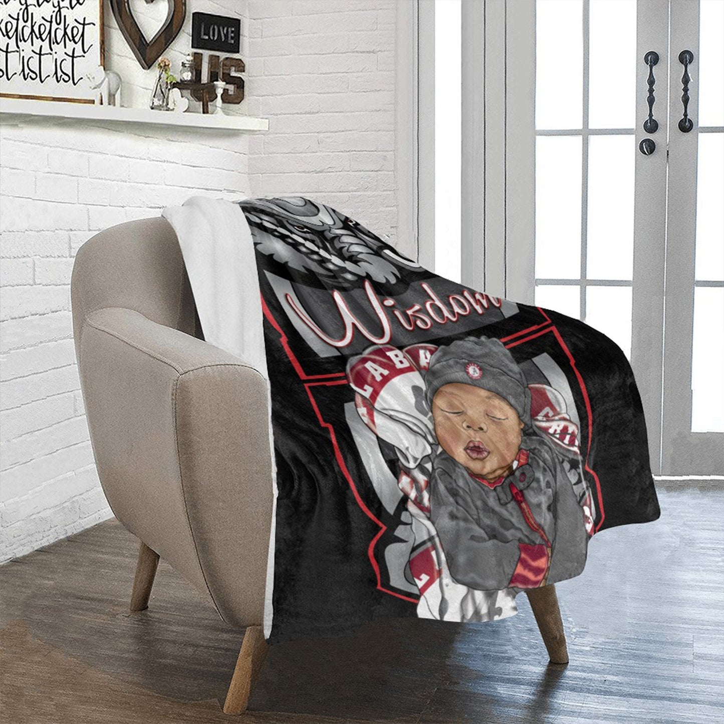 Personalized Baby Boy Sports Blanket/ fleece Blanket/ Custom Name Blanket/ Newborn Baby Boy/ Baby Shower Gift/ African American Baby Boy