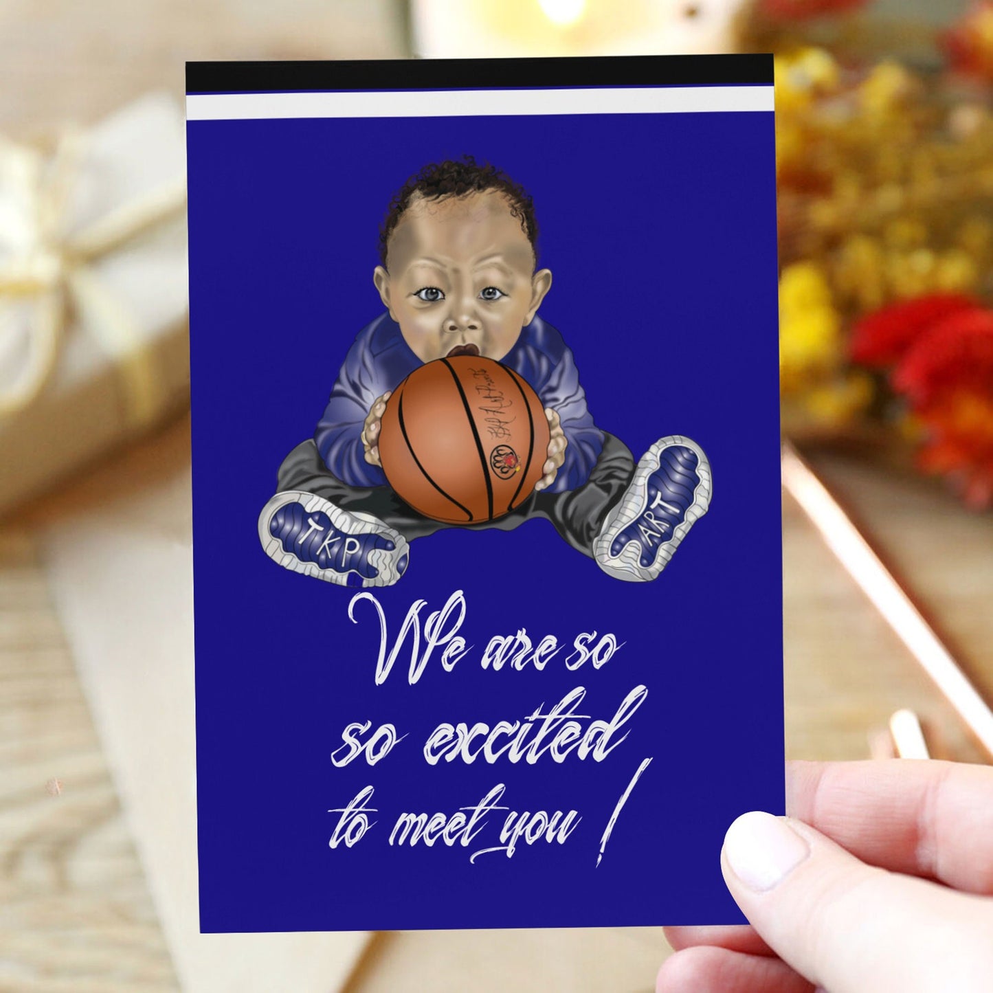 Add A Gift Card In Your Own Words To Match Your/ Blanket/ Hamper/ Diaper Bag/ Great Baby Shower Gift