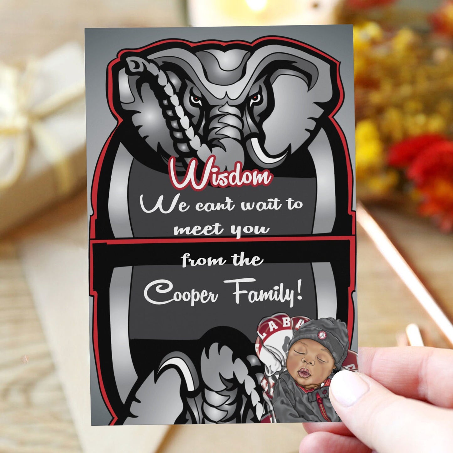 Add A Gift Card In Your Own Words To Match Your/ Blanket/ Hamper/ Diaper Bag/ Great Baby Shower Gift