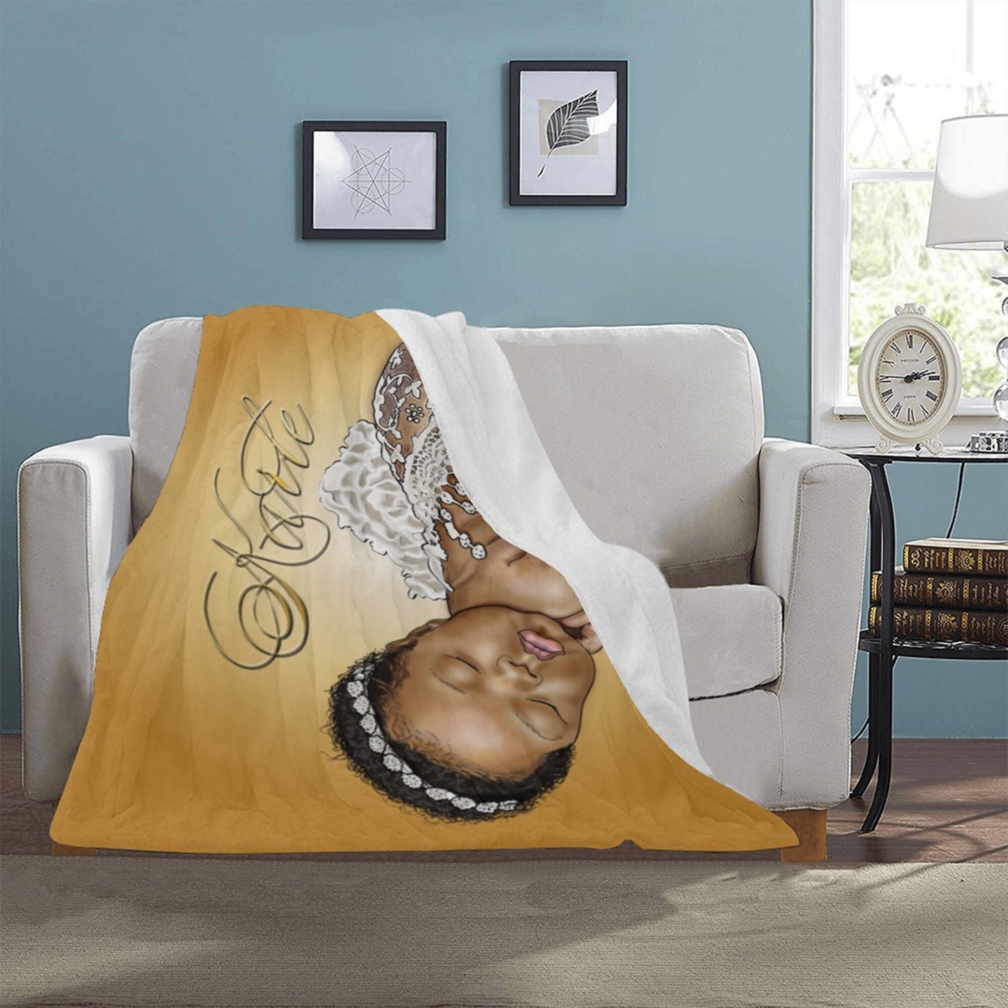 Personalized Baby Girl Blanket/Little Princess/ Custom Name Blanket/ Newborn Baby Girl/ Baby Shower Gift/ African American Baby Girl