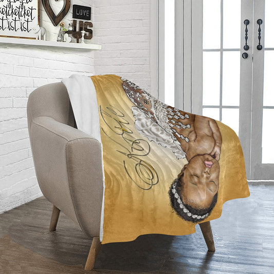 Personalized Baby Girl Blanket/Little Princess/ Custom Name Blanket/ Newborn Baby Girl/ Baby Shower Gift/ African American Baby Girl