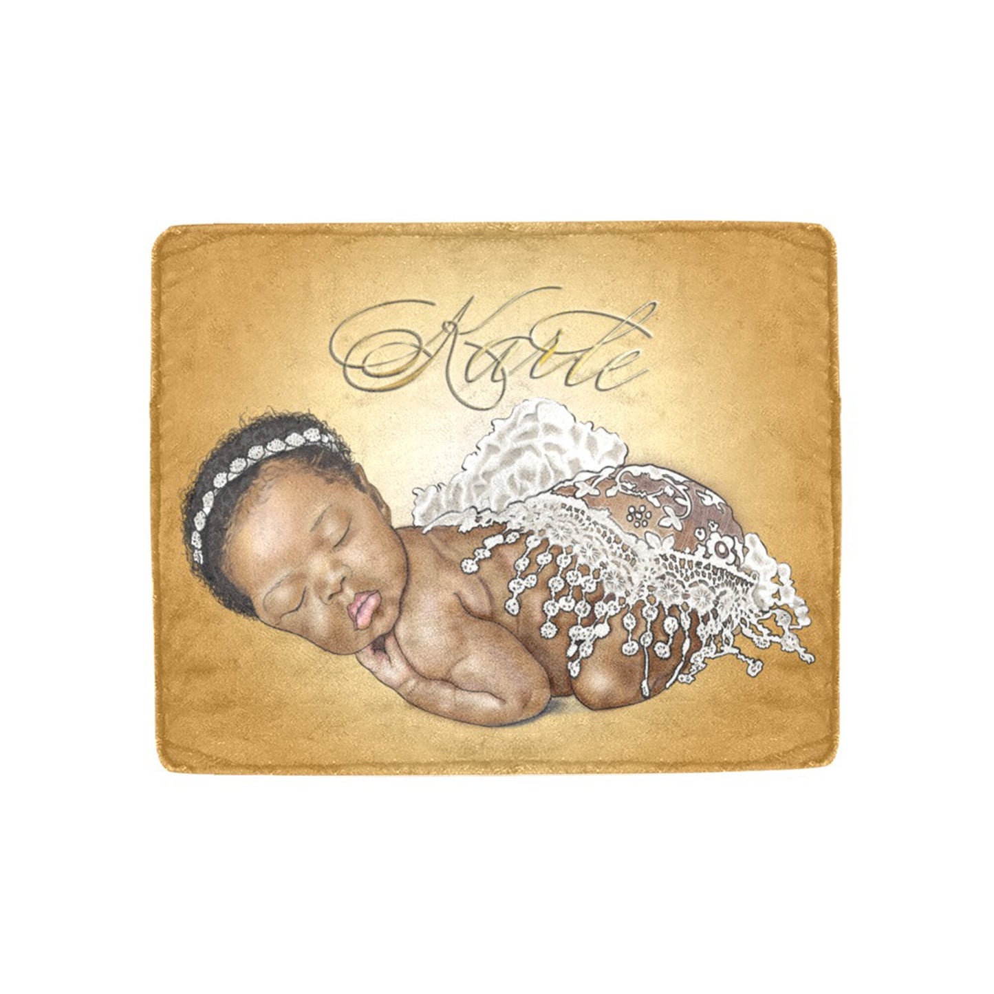 Personalized Baby Girl Blanket/Little Princess/ Custom Name Blanket/ Newborn Baby Girl/ Baby Shower Gift/ African American Baby Girl