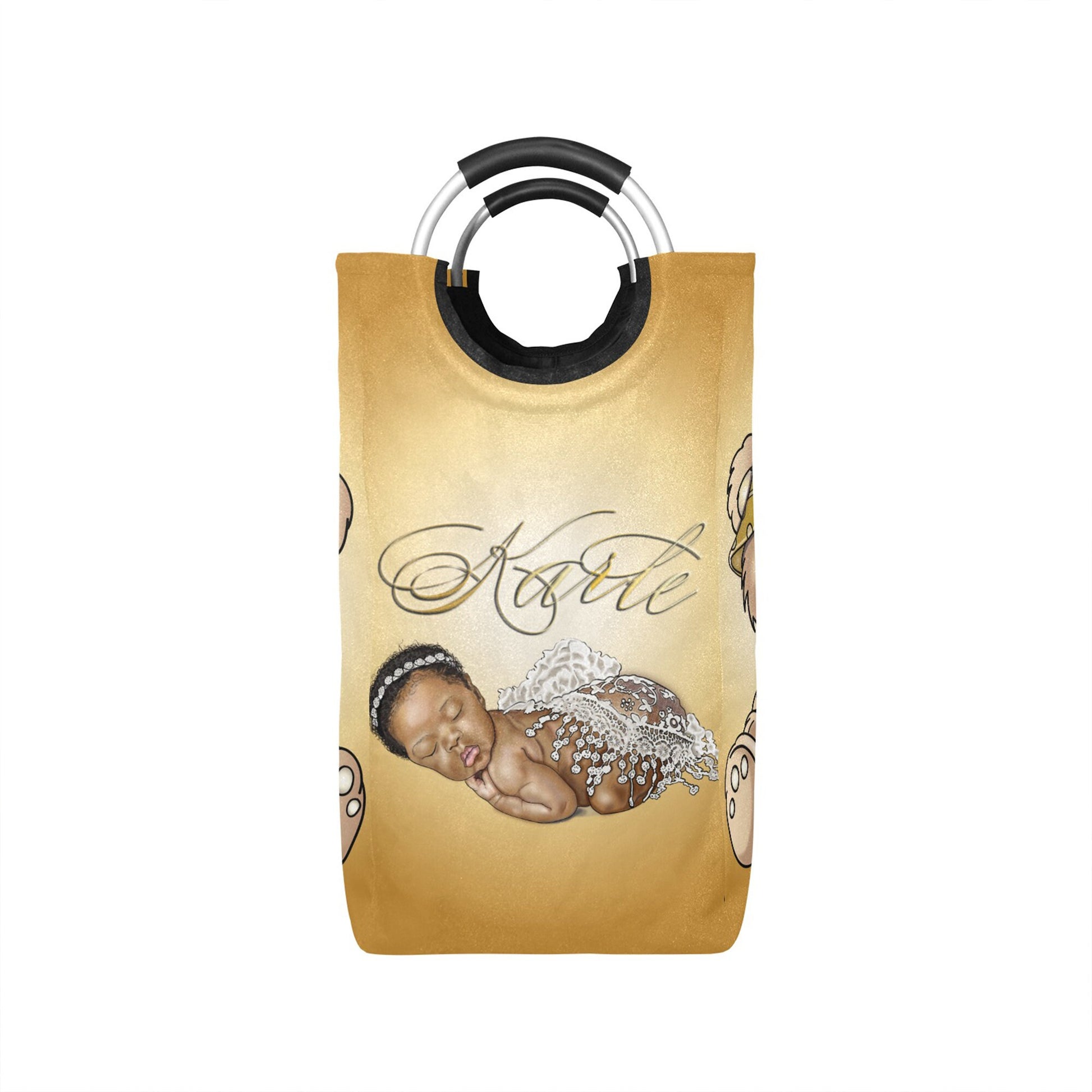 Personalized Baby Hamper/ Laundry Bag/ African American Baby Boy Laundry Basket/ Storage Basket/ Baby Shower Gift