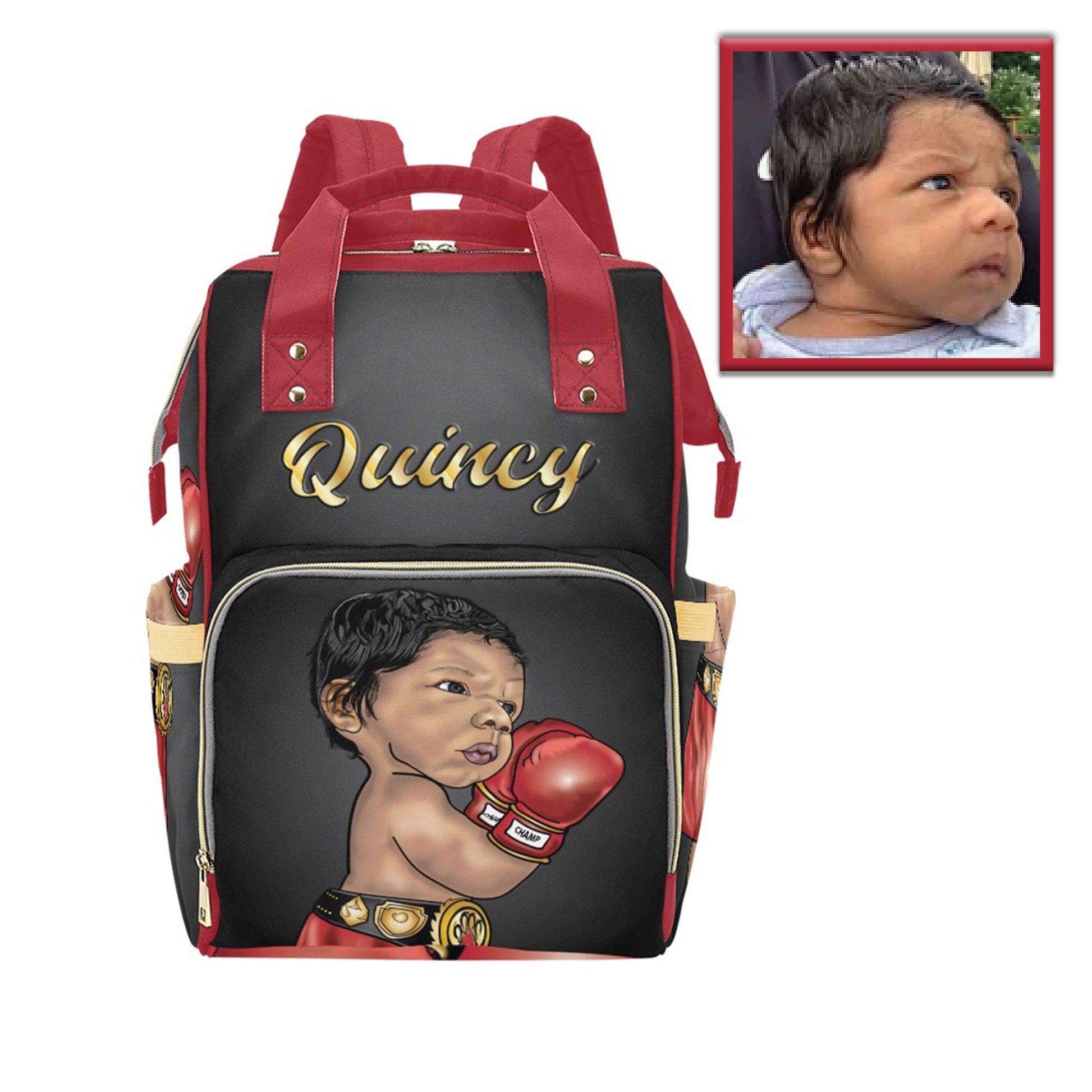 Create Your Own Personalized Baby Bag/ Diaper Bag/ Little Boxing Prince Get Your Own Babies Portrait From Your Photo