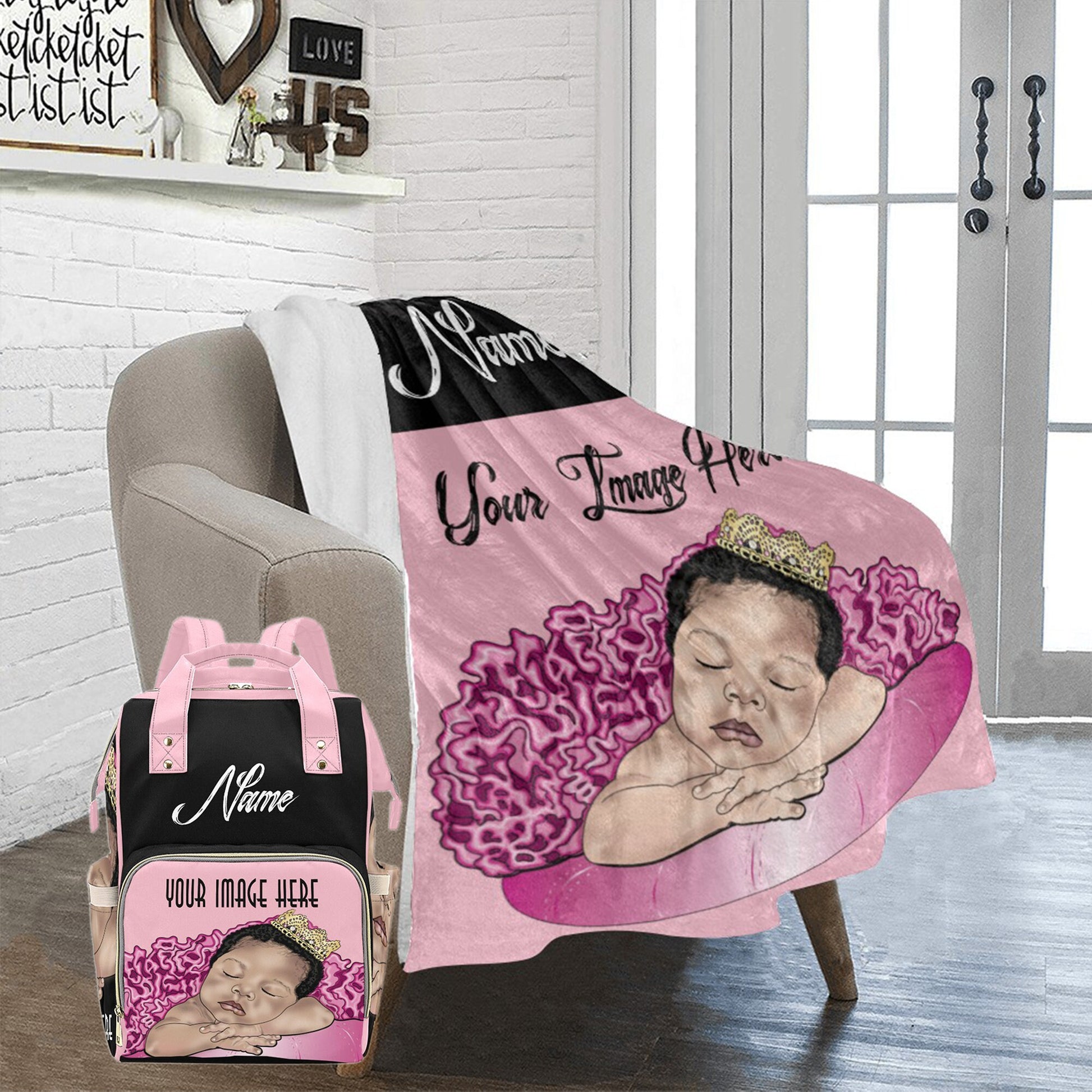 Create and Bundle Your Own Personalized Baby Bag/ Diaper Bag/ Baby Backpack/ Photo Portrait/Painting/ Clothing Bottles Bag/ Baby Shower Gift