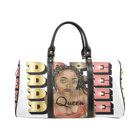 Personalize Black Girl Travel Bag, African American Duffle Bag, Weekend Travel Bag