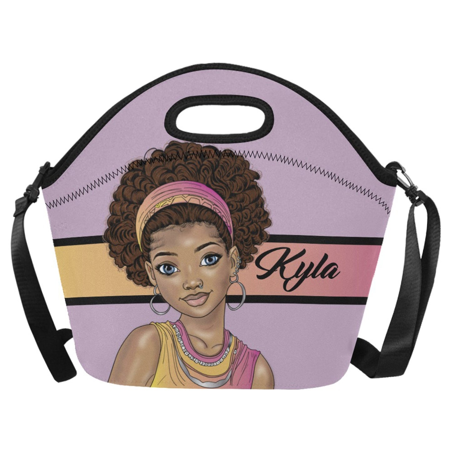 Afro Personalized Melanin Beauty Lunch Bag Waterproof ICustom Lunch Tote For Adults, Kids-School, Work, Picnic, Back to school