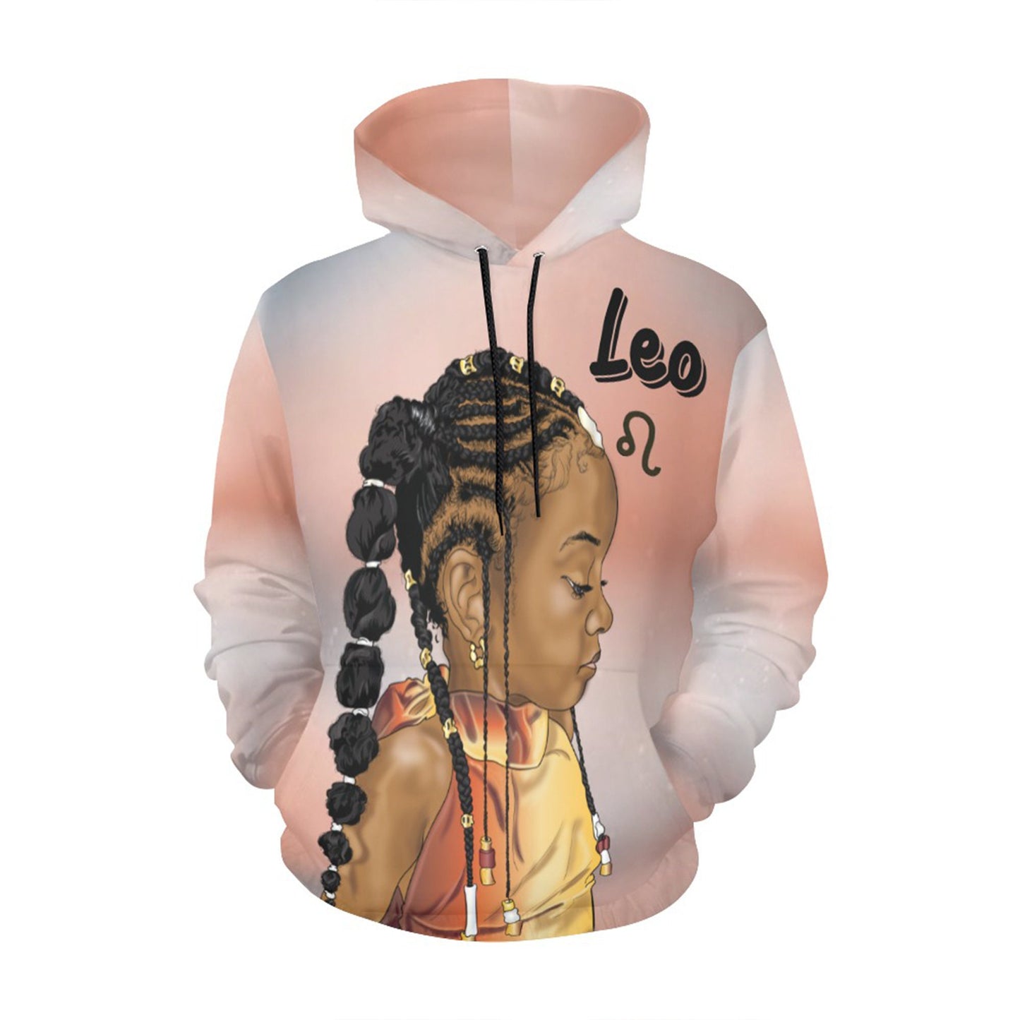 Afro Girl Zodiac  Sign Hoodie Sweatshirt, Melanin Hoodies for Black Women, Black Girl Sweatshirts, African American, Gift Black Woman
