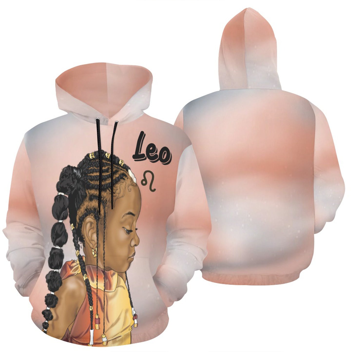 Afro Girl Zodiac  Sign Hoodie Sweatshirt, Melanin Hoodies for Black Women, Black Girl Sweatshirts, African American, Gift Black Woman
